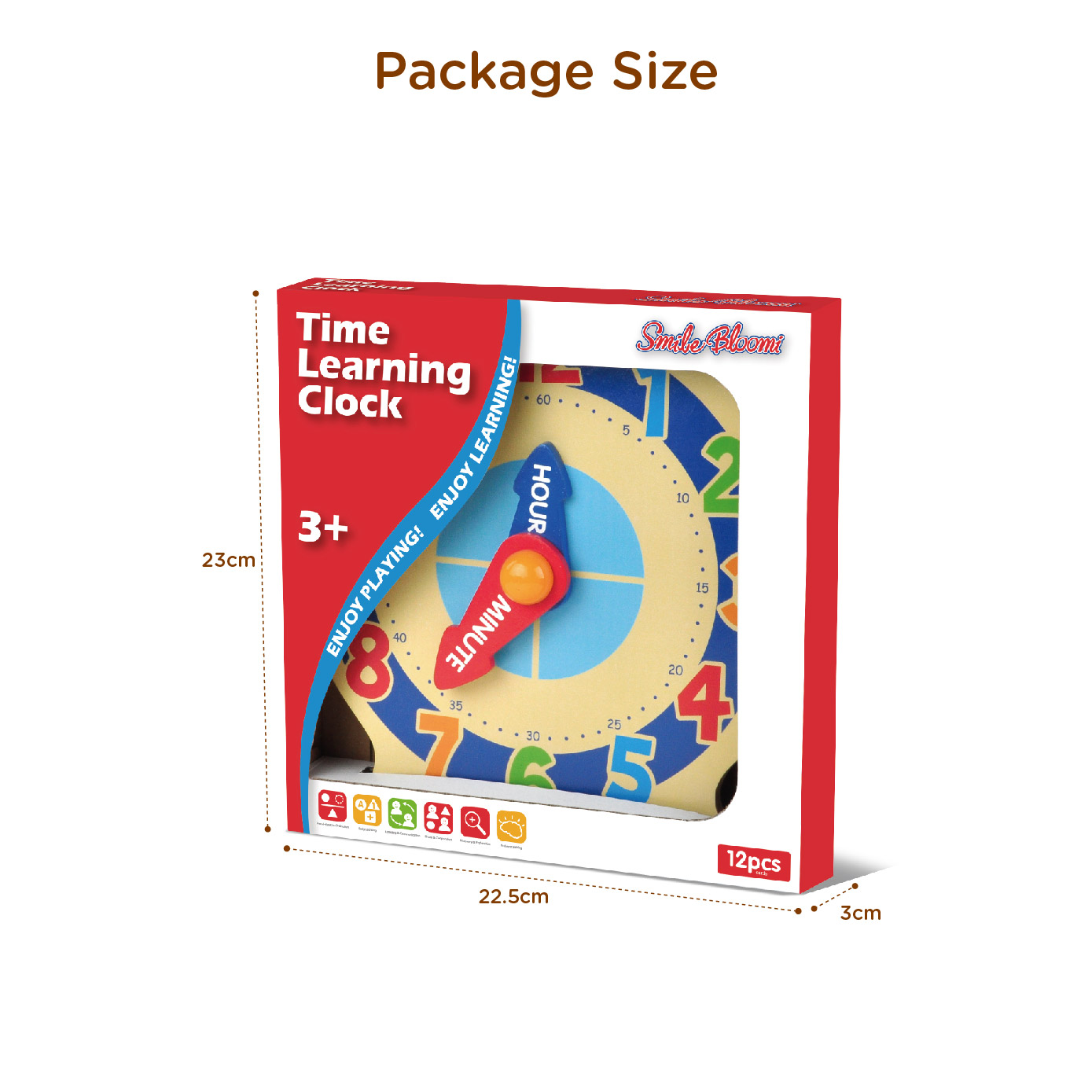 Children Educational Time Learning Wooden Clock Toys For Kids - Image 5
