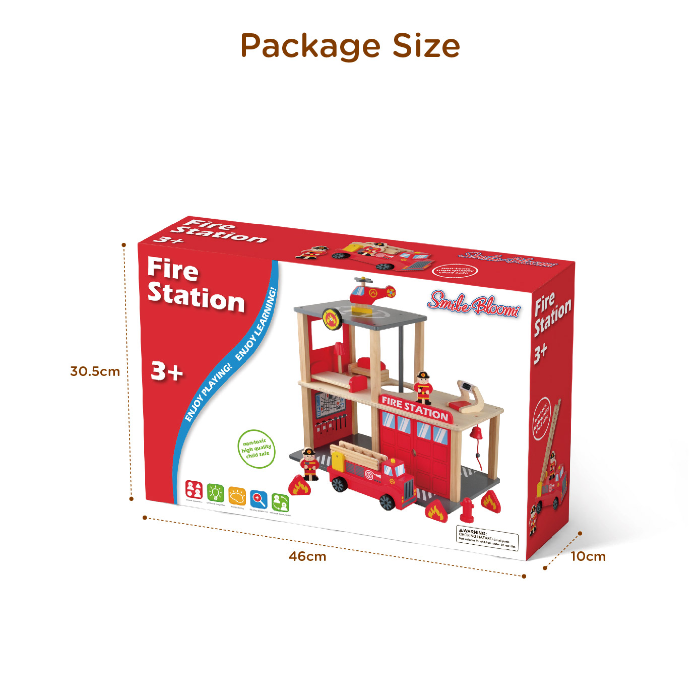 Best Selling Children Wooden Fire Station Building Toy City Fire Man Pretending Toy - Image 6