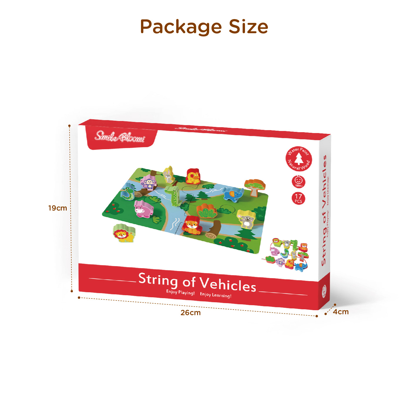 Wood Animal Beads Lacing Game With Scene For Babies - Image 5