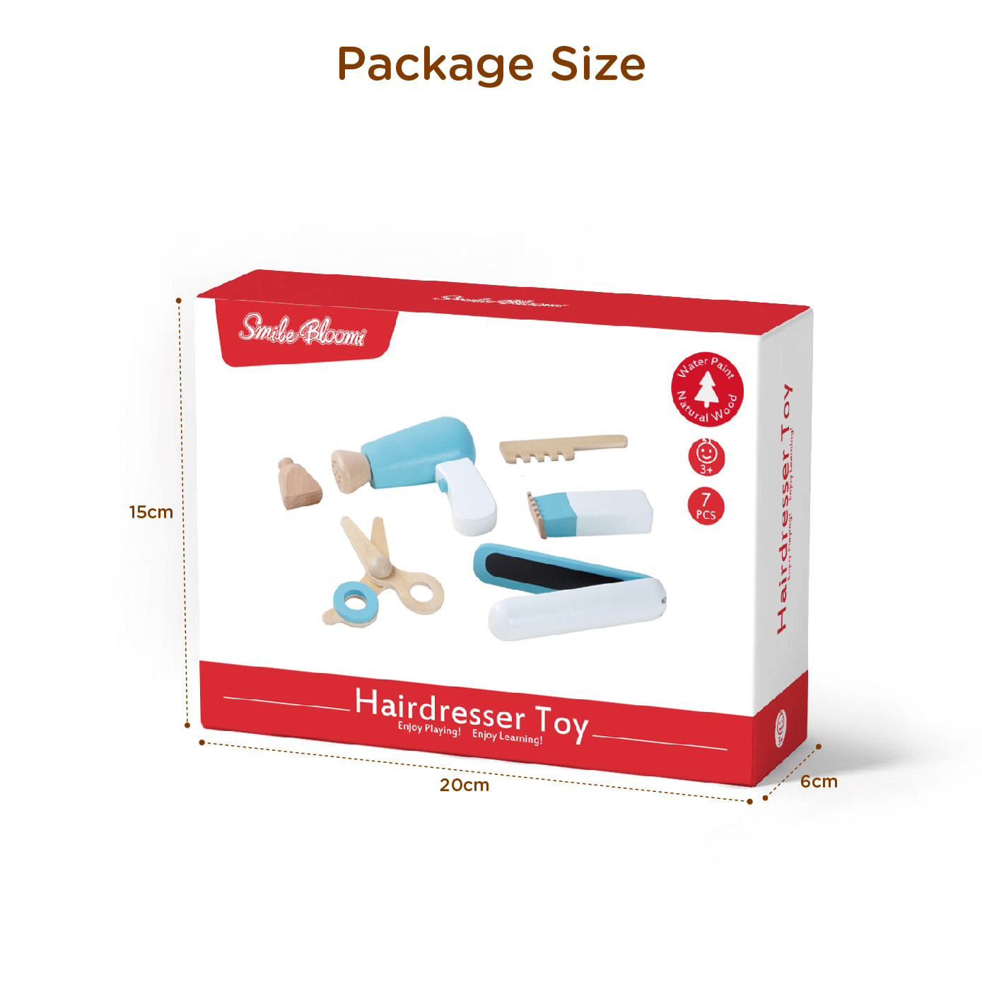 Hot educational toy wooden pretend play hair dressing toy make up set wooden make up toy for kids - Image 4
