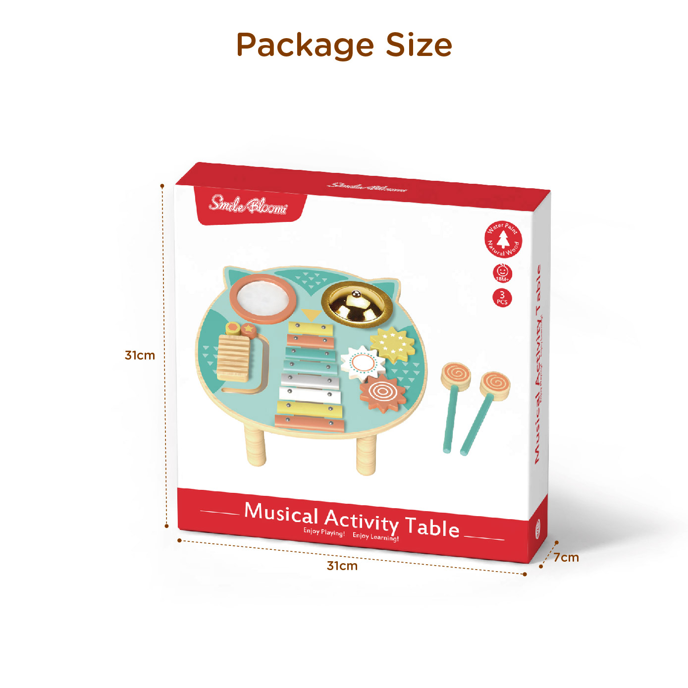 wholesale Kids Wooden Musical Instruments table Toy learning baby activity table - Image 5