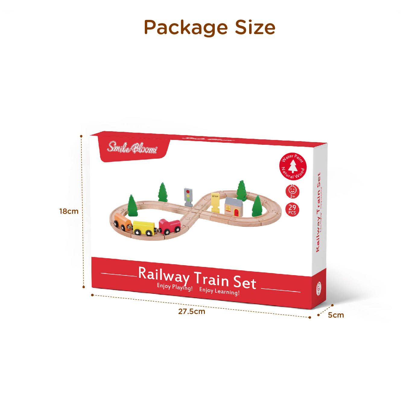 kids natural high quality educational wooden railway toy train set - Image 4