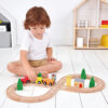 kids natural high quality educational wooden railway toy train set