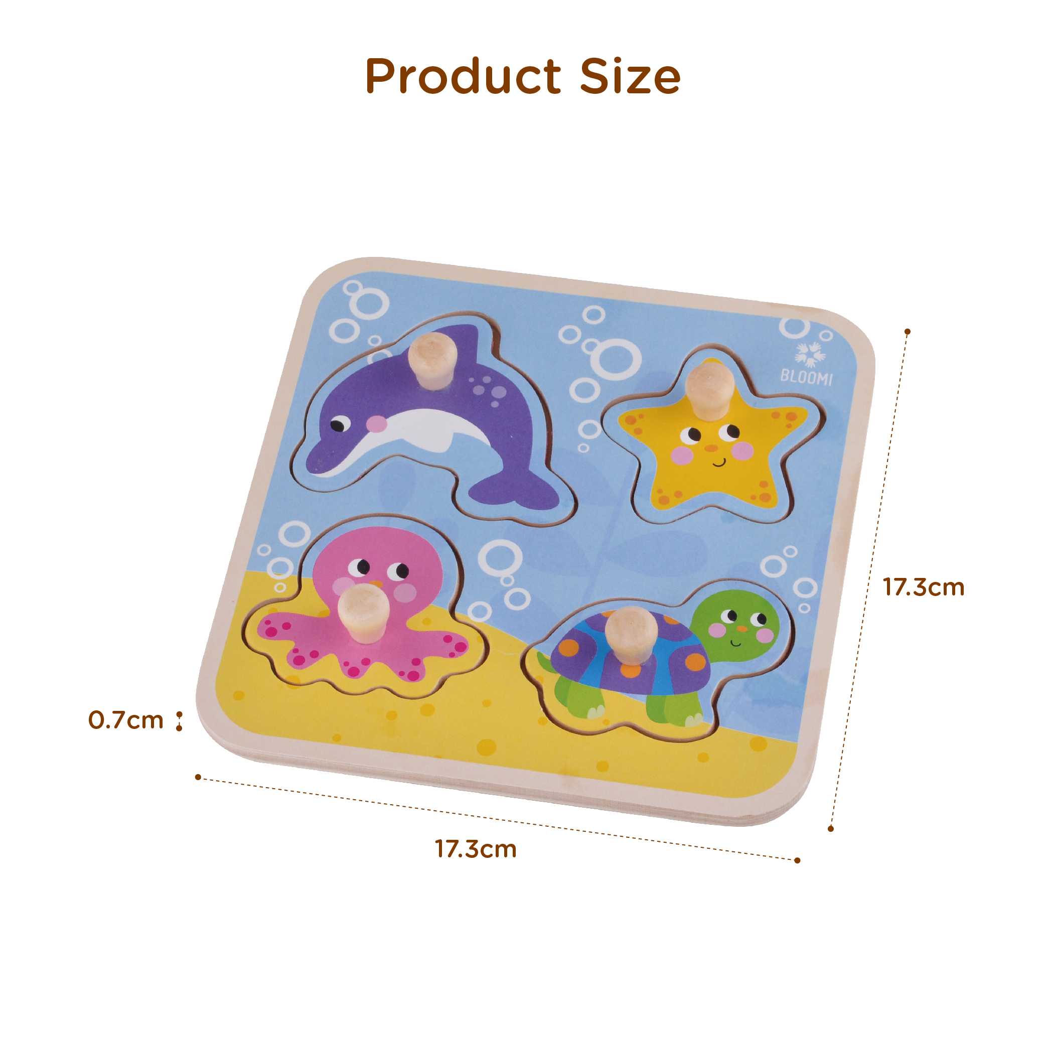 Montessori Kids Toys Cartoon Sealife Animal Vehicle Wood Hand Grab Board Diy Educational Wooden Peg Puzzles - Image 3