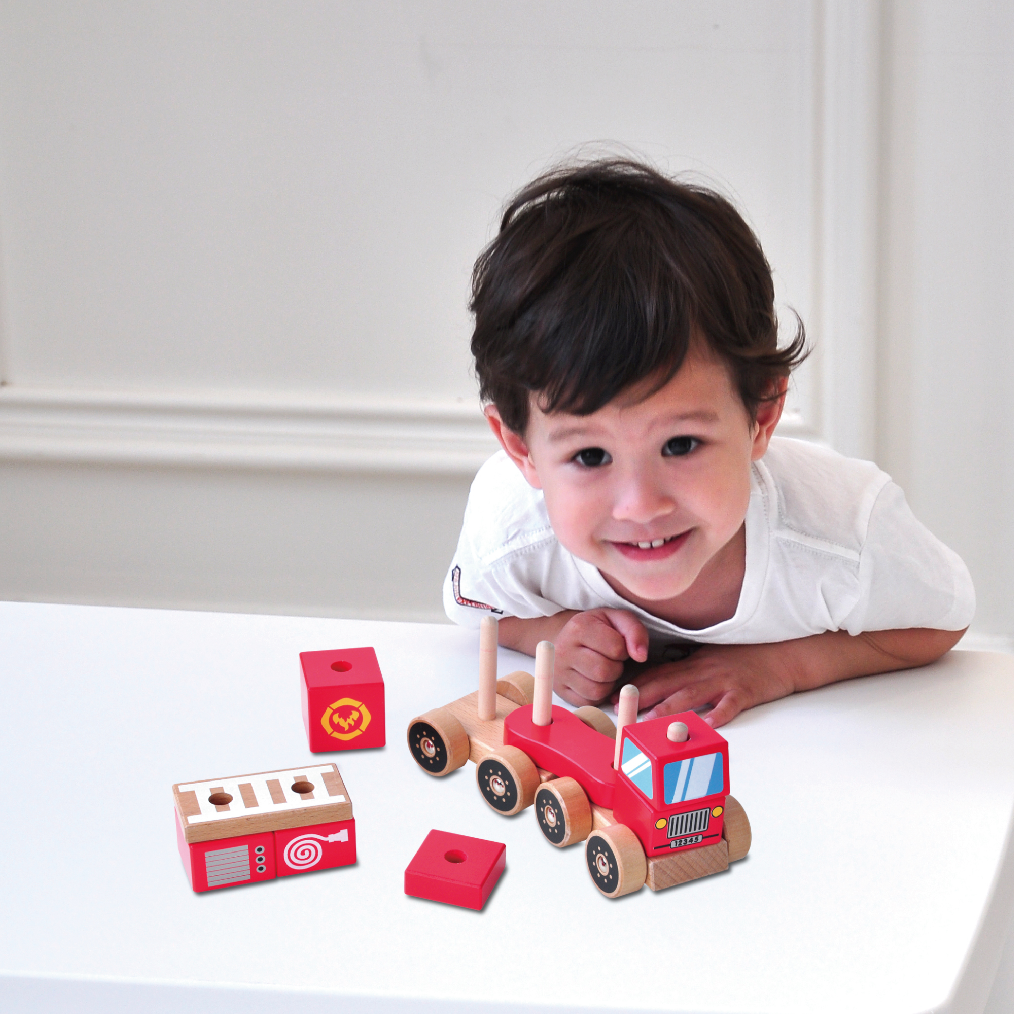 Hot Sell Wooden Kid's Car Wood Blocks Toy with Wheels for kids - Image 2