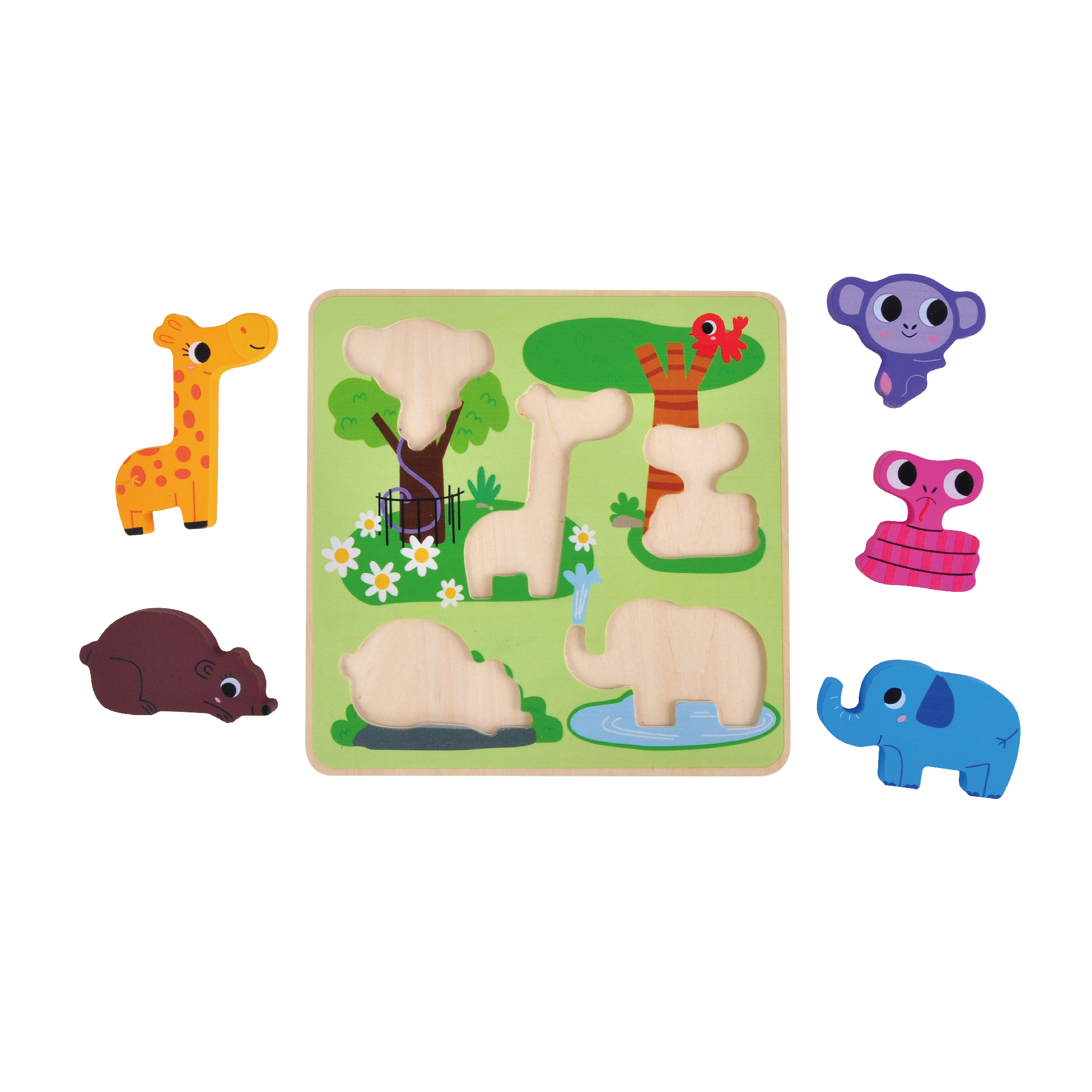 Amazon hot sale DIY preschool education children rompecabezas toys toddler 3d sublimation kids animals wooden puzzle wood - Image 6