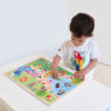 Wooden Plywood And Pasted Paper Large Animal Zoo Peg Puzzle In Toys For Toddler