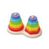 Toddler learning toys  rainbow tower ring educational baby learning wood stacking ring toy