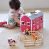 Educational baby wooden farm house toy 1:12 wooden diy miniature dollhouse