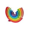 Macaron 12 piece sets EN71 montessori educational toys wooden block stacker toy wood rainbow