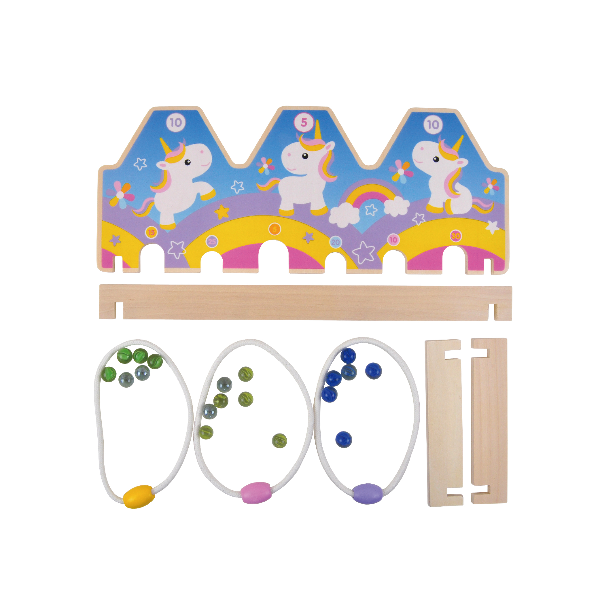 Educational Fancy Unicorn Wood Ring Toss For Kids - Image 2