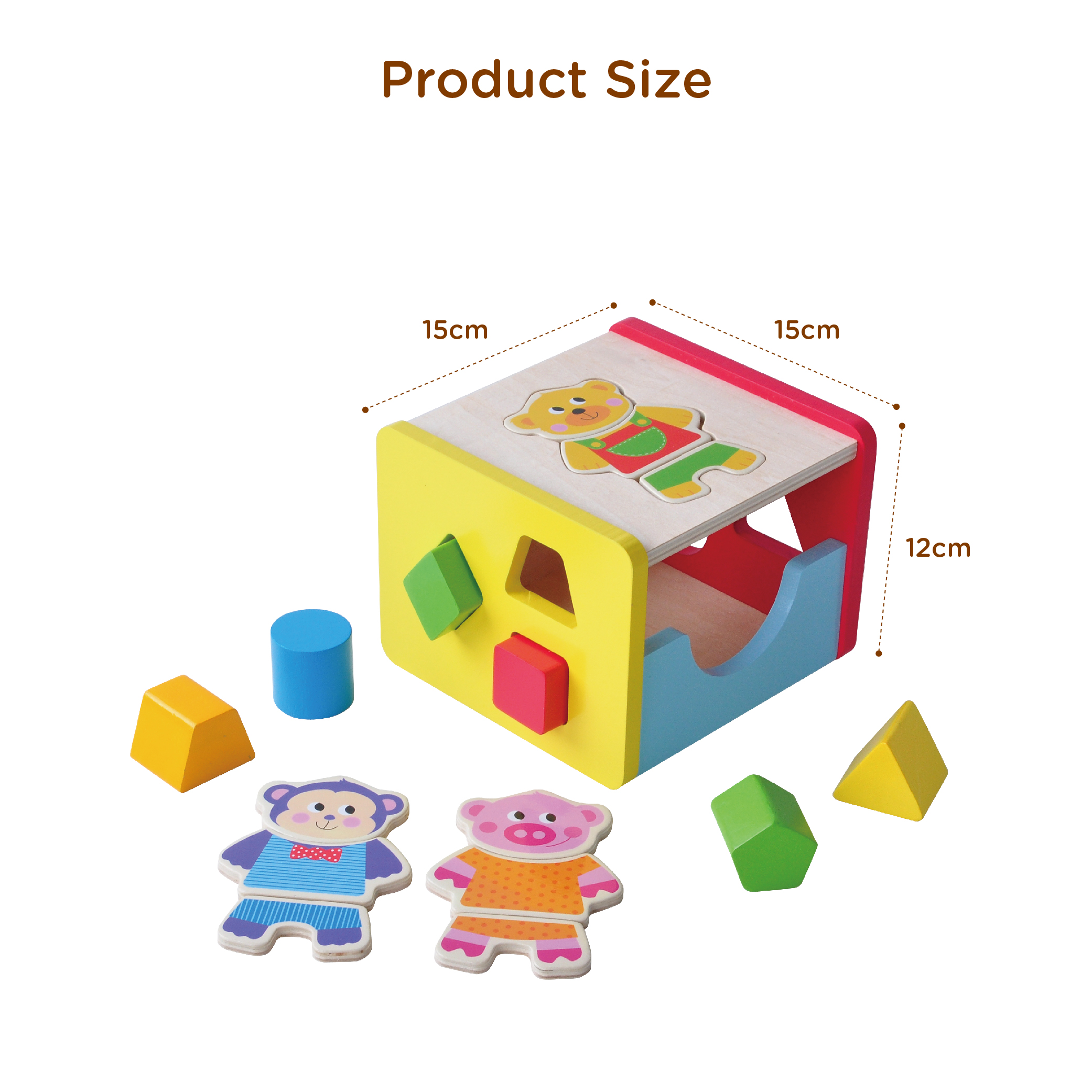 Intelligent Educational 2 In 1 Wooden Block Cubes And Jigsaw Puzzle Changing Box - Image 5
