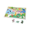 Wooden Plywood And Pasted Paper Large Animal Zoo Peg Puzzle In Toys For Toddler