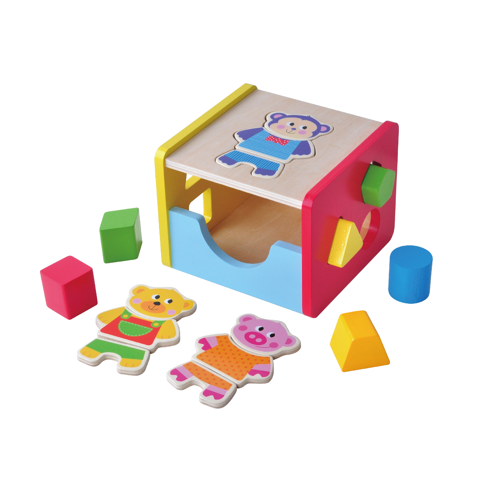 Intelligent Educational 2 In 1 Wooden Block Cubes And Jigsaw Puzzle Changing Box - Image 3