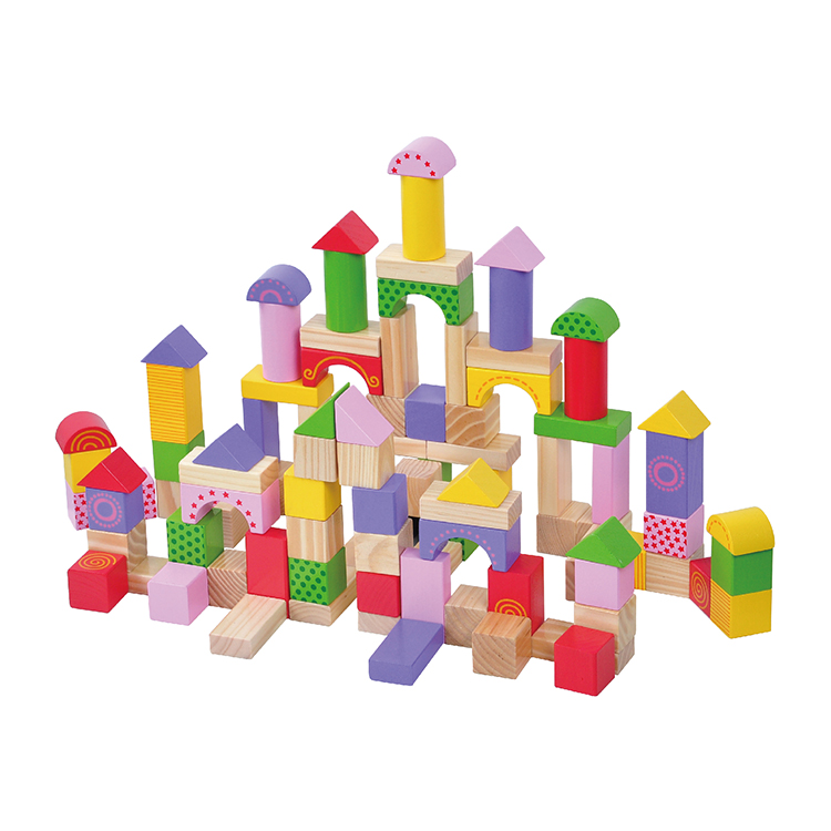 Hot sale educational montessori kids wooden toys cubes building blocks