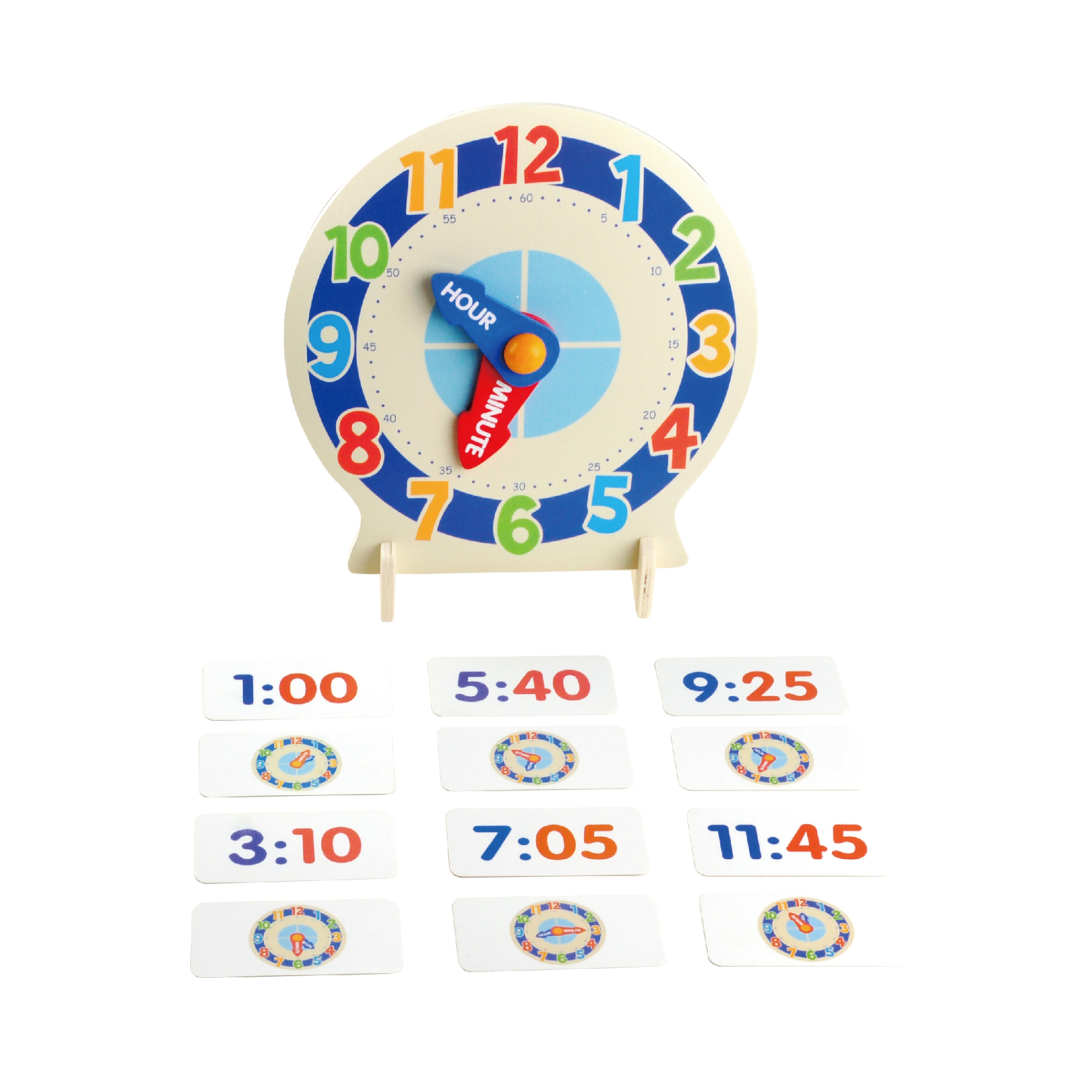 Children Educational Time Learning Wooden Clock Toys For Kids - Image 3