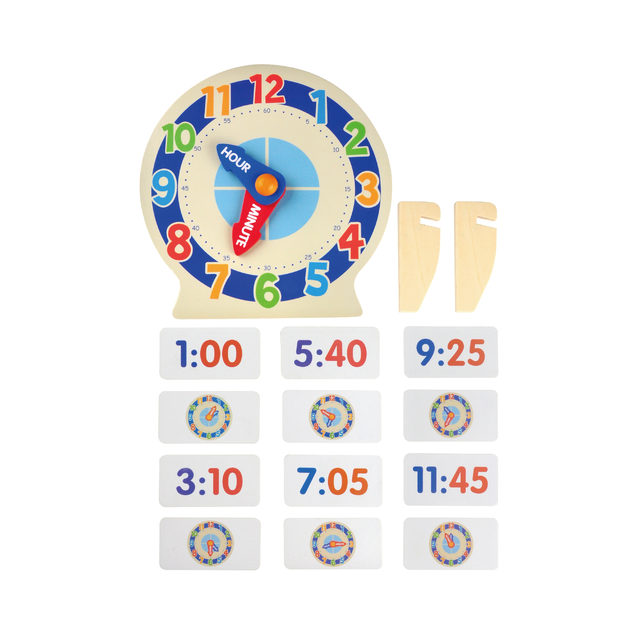 Children Educational Time Learning Wooden Clock Toys For Kids - Image 2
