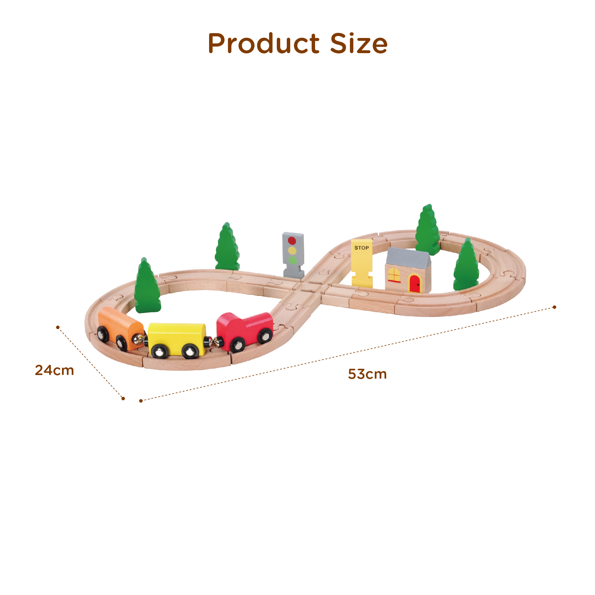 kids natural high quality educational wooden railway toy train set - Image 3