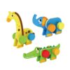 Wooden Printed Set Holz Spielzeug Animal Domino Blocks Farm Animals Wooden Set