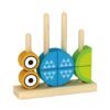 Wooden geometric stacking blocks, owl Block puzzle, educational toddler stacking toy set with multiple shapes