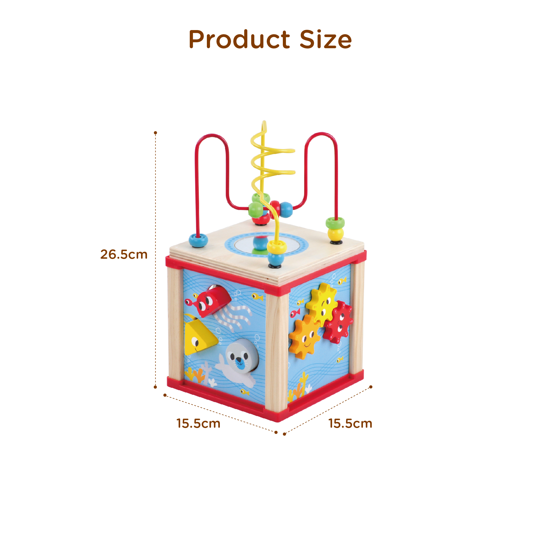 5 Pcs educational toys magnetic labyrinth string bead maze toy wooden activity cube - Image 3