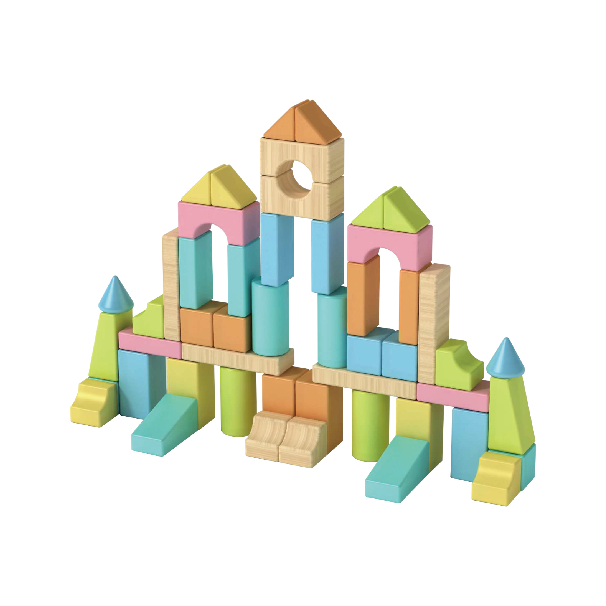 30pcs 50pcs 80pcs 100pcs wooden building blocks table children city brinquedos de crianca wooden toys building blocks for kids - Image 2