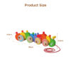 Educational children rustic farm animal pull back toys string wooden pull along toy for Kids