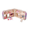 High Quality Portable Take Along Mini Folded Wooden House Toy With Furniture
