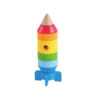 Children Educational Montessori Toy Baby Wooden Rainbow Rocket Stacker For Kids