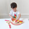 Pretend play mini cutting wood toys pizza cutter oven wooden pizza toy for toddler