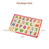 Plywood educational capital letter wooden peg toddler alphabet puzzle toys for babies