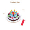 Children pretend play simulation colorful  kitchen toy cut wooden cake cutting toy with candles