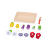Kids Kitchen Toys Children Wooden Cutting Board And Food Toy Set Food Role Play Pretend Play with Wood Tray Educational