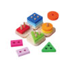 Kids early shape cognitive toys  geometry column puzzle matching shape stacking wooden geometric blocks