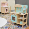 Custom wooden pink kitchen toy amazon hot early childhood education wooden happy kitchen toys cooking