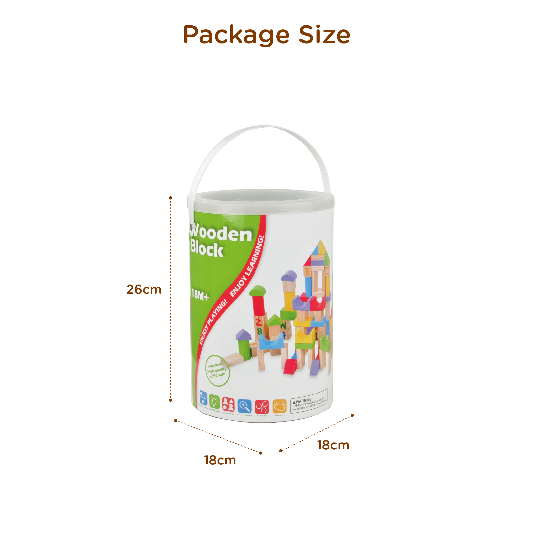 Montessori educational wooden intelligent wooden cubes wood building blocks toy - Image 5