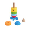 Children Educational Montessori Toy Baby Wooden Rainbow Rocket Stacker For Kids