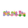Three quarters toddler early educational walking wooden pull along animal block wooden pulling train