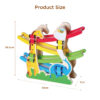 Montessori cartoon wooden race track racer games toy wooden car ramp for toddler toy with 4 Mini Car