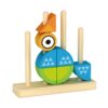 Wooden geometric stacking blocks, owl Block puzzle, educational toddler stacking toy set with multiple shapes