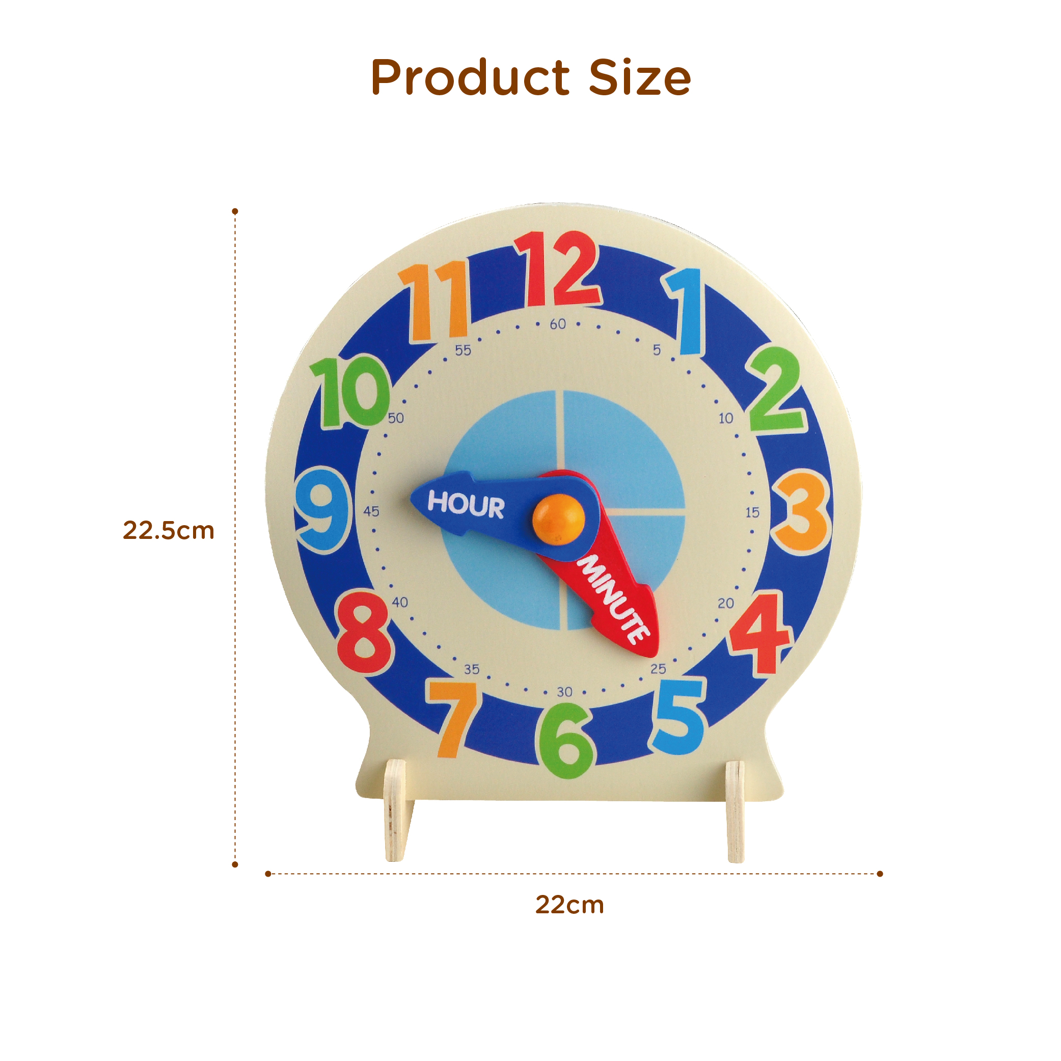 Children Educational Time Learning Wooden Clock Toys For Kids - Image 4