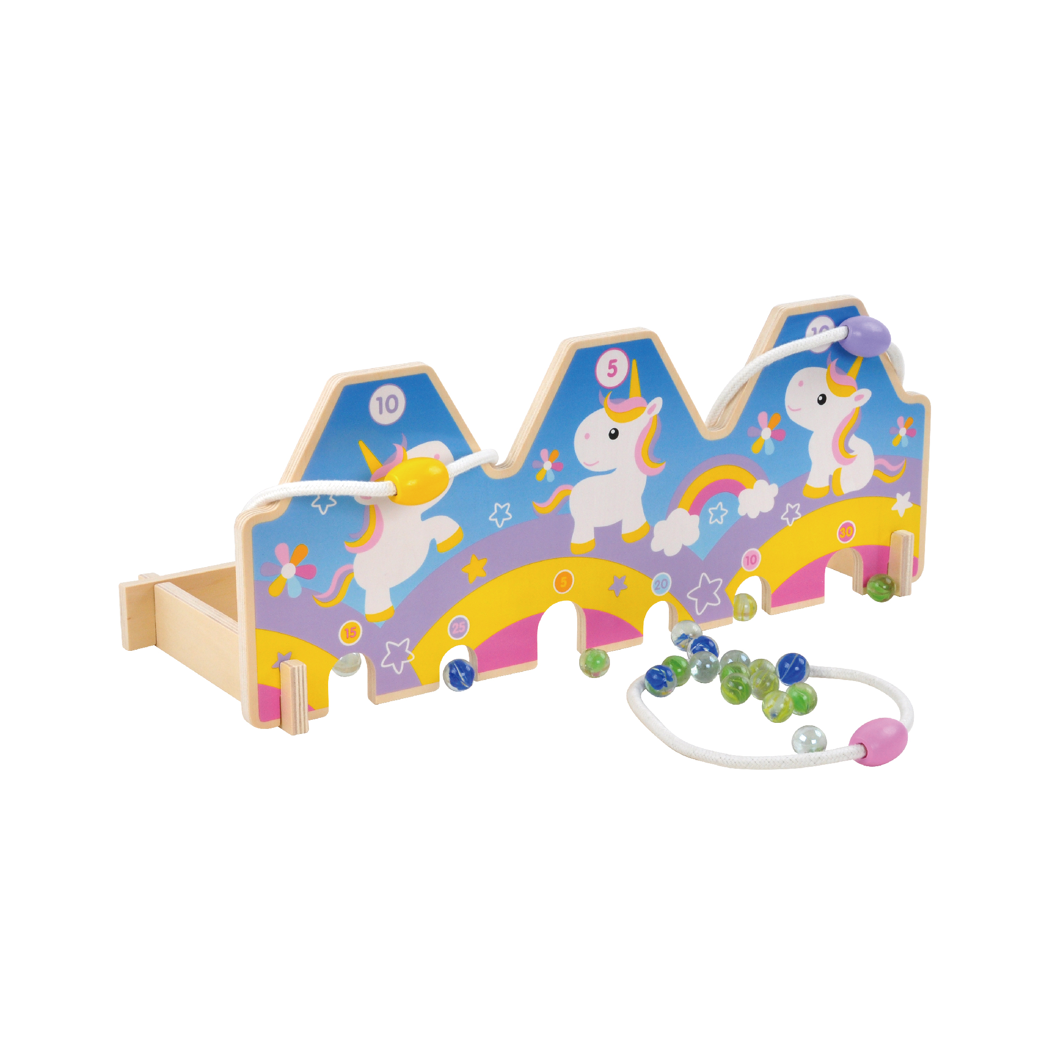 Educational Fancy Unicorn Wood Ring Toss For Kids