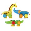 Wooden Printed Set Holz Spielzeug Animal Domino Blocks Farm Animals Wooden Set