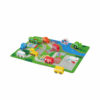 Intelligent 2 in 1 beads stringing montessori jumbo wooden city car shape lacing beads toys for kids