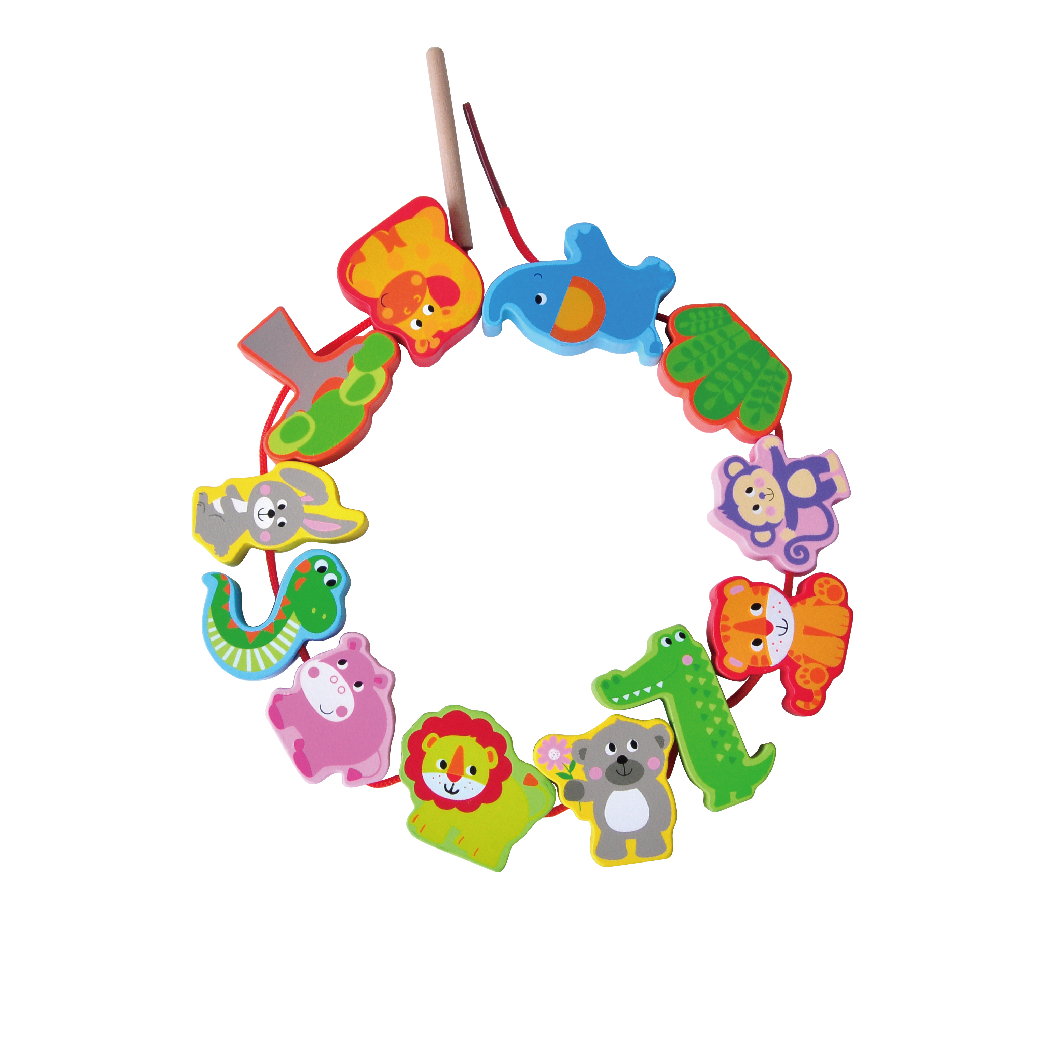 Wood Animal Beads Lacing Game With Scene For Babies - Image 3