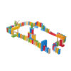 Wholesale custom colorful wooden building block dominoes game wood toy dominos blocks set for kids