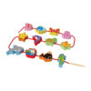 Sealife montessori toy baby diy cartoon fruit animal string wooden lacing beads toy