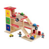 Preschool family gift children storey building wooden toys parking wooden toy car garage