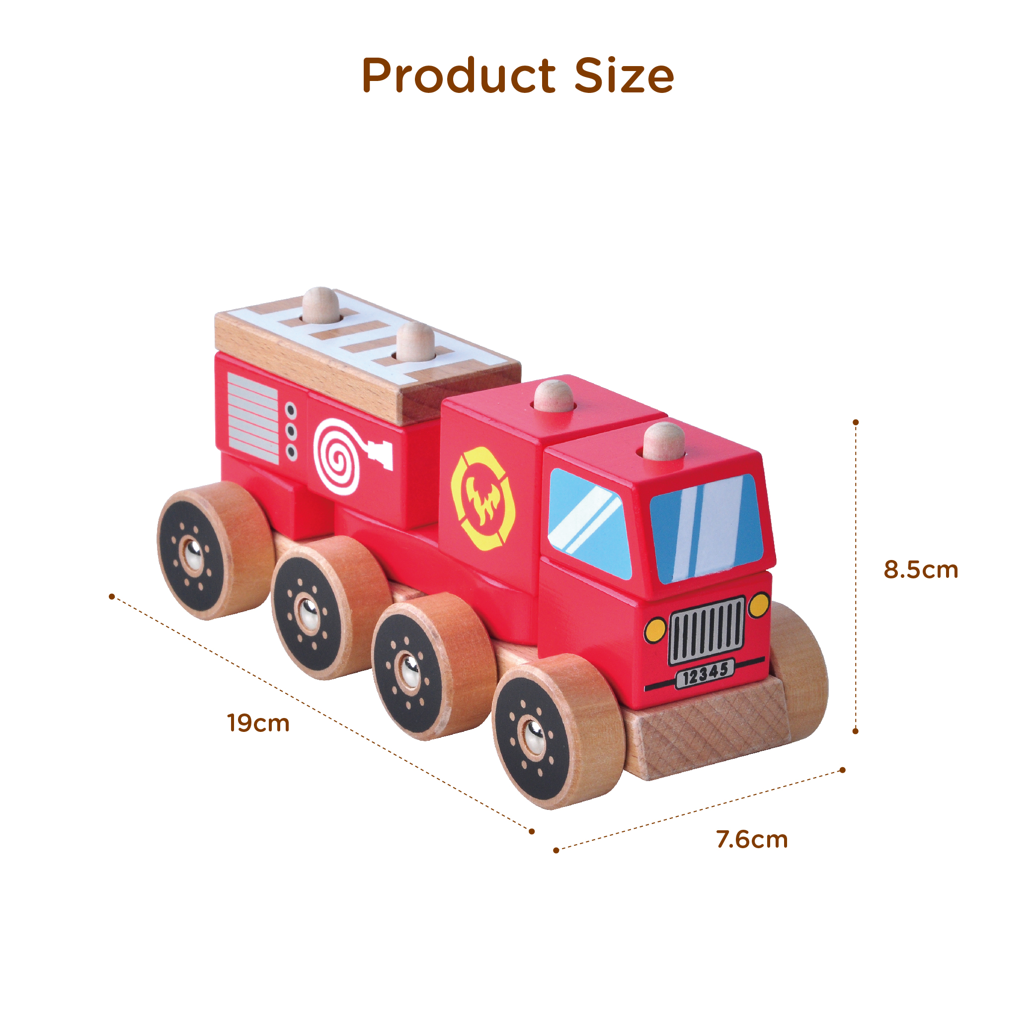 Hot Sell Wooden Kid's Car Wood Blocks Toy with Wheels for kids - Image 4