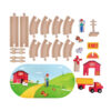 23pcs intelligent building blocks farm wooden train rail toys railway tracks slot set for Kids